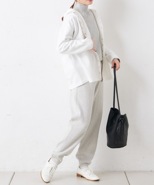 PUAL CE CIN（ピュアルセシン）の「【Du noir】スナップボタンフードカーディガン（カーディガン/ボレロ・レディース・オフホワイト/ブラック/グレー・FREE）」の5枚目の写真