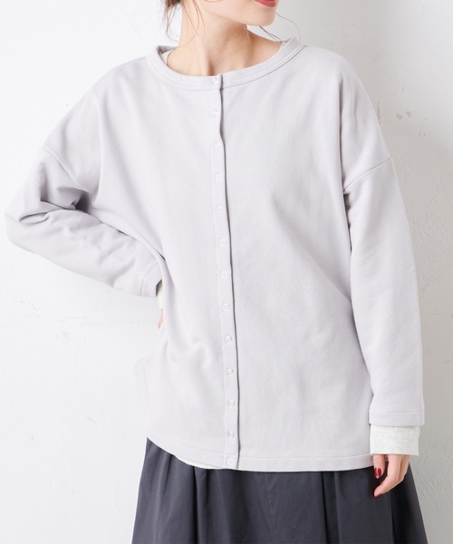 PUAL CE CIN（ピュアルセシン）の「【Du noir】スナップボタンフードカーディガン（カーディガン/ボレロ・レディース・オフホワイト/ブラック/グレー・FREE）」の9枚目の写真