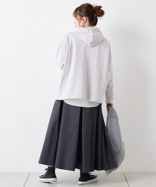 PUAL CE CIN（ピュアルセシン）の「【Du noir】スナップボタンフードカーディガン（カーディガン/ボレロ・レディース・オフホワイト/ブラック/グレー・FREE）」の13枚目の写真