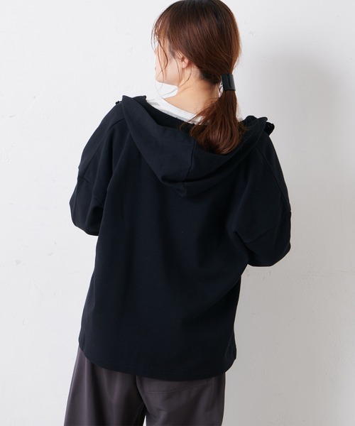 PUAL CE CIN（ピュアルセシン）の「【Du noir】スナップボタンフードカーディガン（カーディガン/ボレロ・レディース・オフホワイト/ブラック/グレー・FREE）」の16枚目の写真