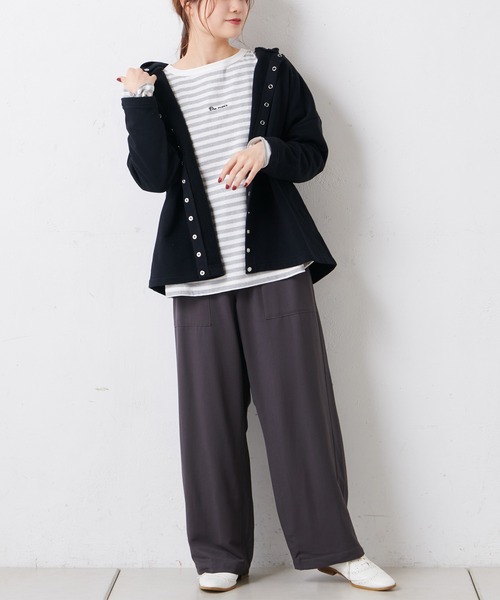 PUAL CE CIN（ピュアルセシン）の「【Du noir】スナップボタンフードカーディガン（カーディガン/ボレロ・レディース・オフホワイト/ブラック/グレー・FREE）」の17枚目の写真