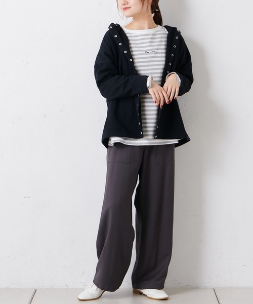 PUAL CE CIN（ピュアルセシン）の「【Du noir】スナップボタンフードカーディガン（カーディガン/ボレロ・レディース・オフホワイト/ブラック/グレー・FREE）」の18枚目の写真