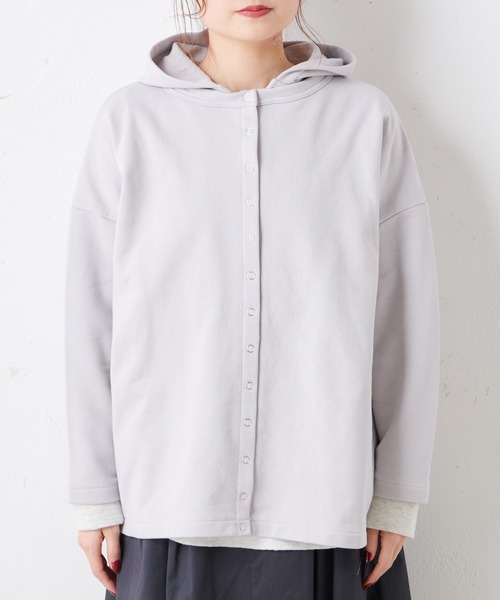 PUAL CE CIN（ピュアルセシン）の「【Du noir】スナップボタンフードカーディガン（カーディガン/ボレロ・レディース・オフホワイト/ブラック/グレー・FREE）」の20枚目の写真