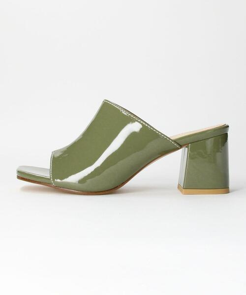 BEAUTY&YOUTH UNITED ARROWS（ビューティーアンドユースユナイテッドアローズ）の「BY フェイクレザー オープンカーブミュール（サンダル・レディース・ホワイト/オリーブ・37/37h/38/36h/36）」の6枚目の写真