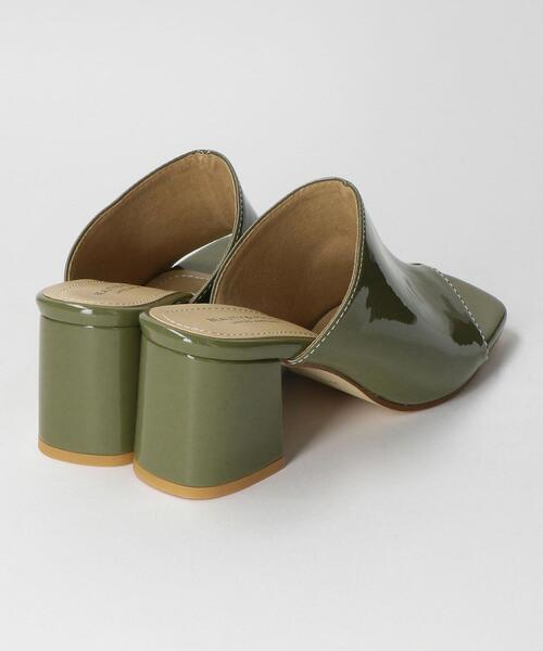 BEAUTY&YOUTH UNITED ARROWS（ビューティーアンドユースユナイテッドアローズ）の「BY フェイクレザー オープンカーブミュール（サンダル・レディース・ホワイト/オリーブ・37/37h/38/36h/36）」の3枚目の写真