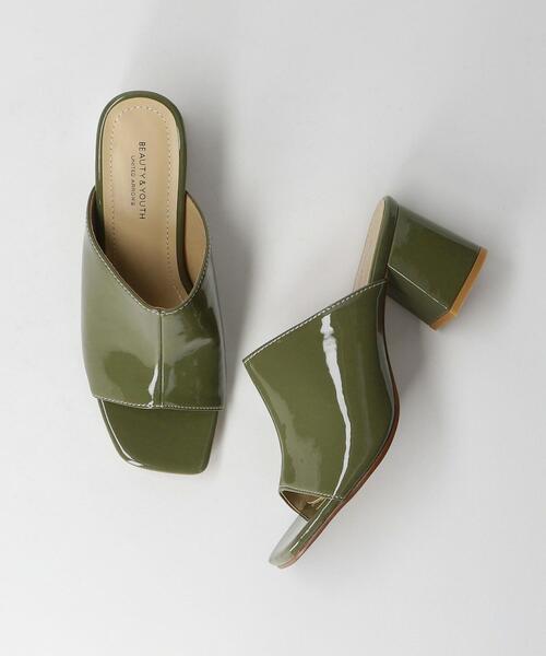 BEAUTY&YOUTH UNITED ARROWS（ビューティーアンドユースユナイテッドアローズ）の「BY フェイクレザー オープンカーブミュール（サンダル・レディース・ホワイト/オリーブ・37/37h/38/36h/36）」の8枚目の写真