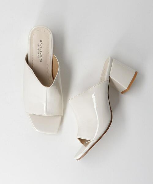 BEAUTY&YOUTH UNITED ARROWS（ビューティーアンドユースユナイテッドアローズ）の「BY フェイクレザー オープンカーブミュール（サンダル・レディース・ホワイト/オリーブ・37/37h/38/36h/36）」の9枚目の写真