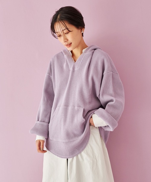 FRUIT OF THE LOOM(フルーツオブザルーム)の「FRUIT OF THE LOOM/別注ワッフルメキシカンパーカー 長袖(パーカー)」|ラベンダー