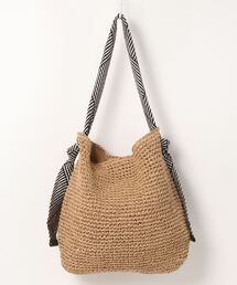 cache cache | カシュカシュ cachecache / コードテープハンドル手編みショルダーバッグ(かごバッグ)