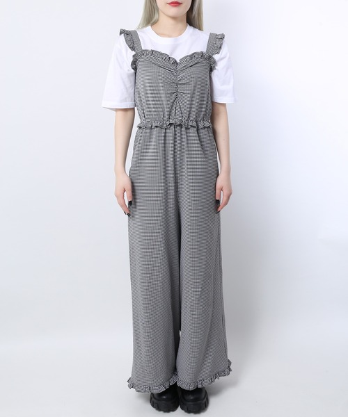 WC(ダブル シー)の「ギンガムチェックサロペット(サロペット/オーバーオール・レディース・ブラック/ベージュ・FREE)」の13枚目の写真