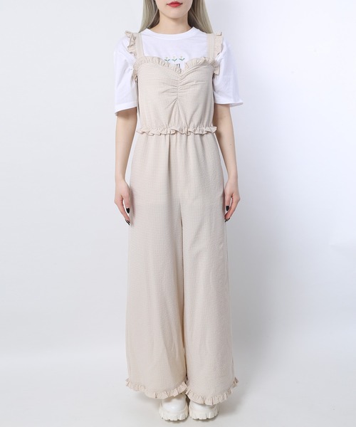 WC(ダブル シー)の「ギンガムチェックサロペット(サロペット/オーバーオール・レディース・ブラック/ベージュ・FREE)」の14枚目の写真