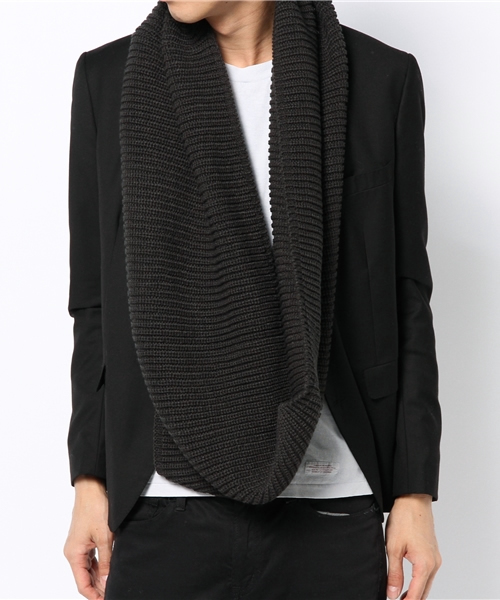 VENCEEXCHANGE（ヴァンスエクスチェンジ）の「アゼアミスヌード（ストール/ショール・メンズ・ブラック/チャコールグレー・FREE）」の6枚目の写真