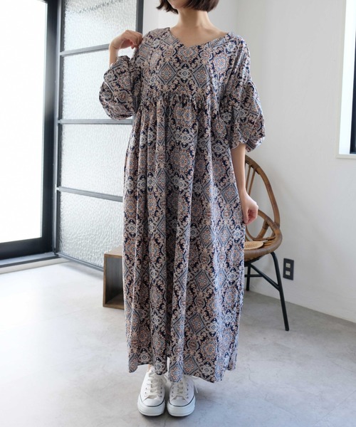Luxe Brille リュクスブリエ の バルーン袖プリントワンピース ワンピース Wear