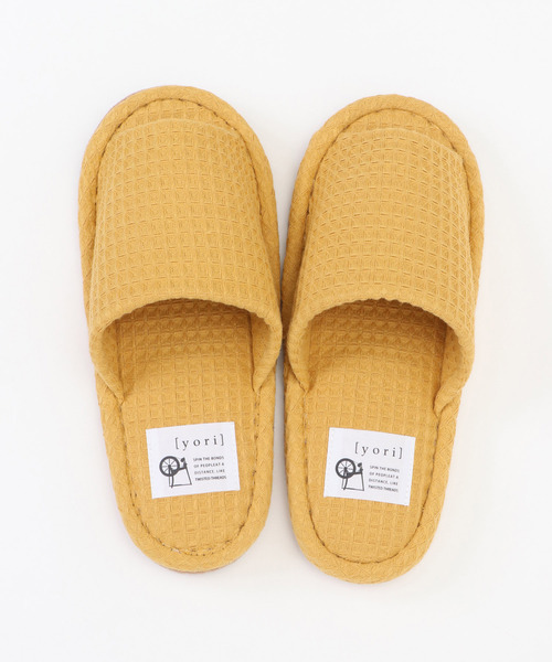LBC（エルビーシー）の「【洗濯機で丸洗い】YORI 外縫いワッフルスリッパ M（ルームシューズ/スリッパ・レディース・グリーン/オフホワイト/チャコールグレー/イエロー・M）」の5枚目の写真