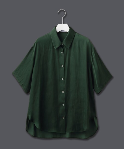 JET（ジェット）の「◆【ウォッシャブル】スノーサテン半袖シャツ（シャツ/ブラウス・レディース・ピンク系/グリーン/ダークブラウン・04）」の4枚目の写真