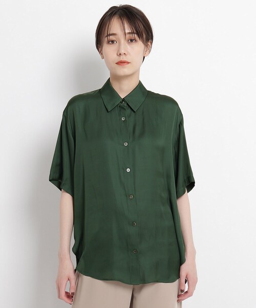 JET（ジェット）の「◆【ウォッシャブル】スノーサテン半袖シャツ（シャツ/ブラウス・レディース・ピンク系/グリーン/ダークブラウン・04）」の8枚目の写真