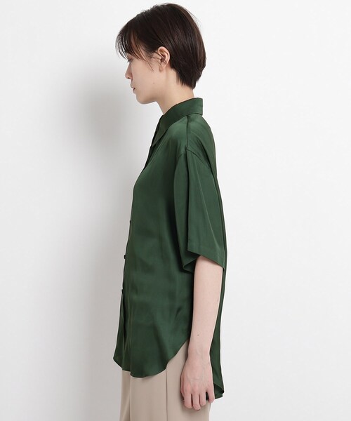 JET（ジェット）の「◆【ウォッシャブル】スノーサテン半袖シャツ（シャツ/ブラウス・レディース・ピンク系/グリーン/ダークブラウン・04）」の16枚目の写真