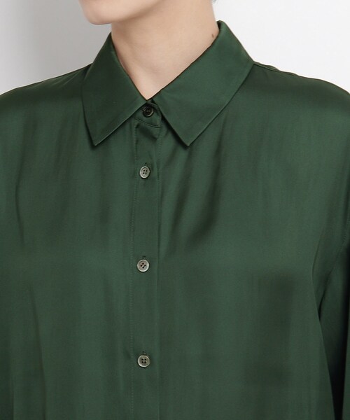 JET（ジェット）の「◆【ウォッシャブル】スノーサテン半袖シャツ（シャツ/ブラウス・レディース・ピンク系/グリーン/ダークブラウン・04）」の5枚目の写真