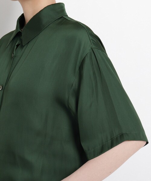 JET（ジェット）の「◆【ウォッシャブル】スノーサテン半袖シャツ（シャツ/ブラウス・レディース・ピンク系/グリーン/ダークブラウン・04）」の14枚目の写真