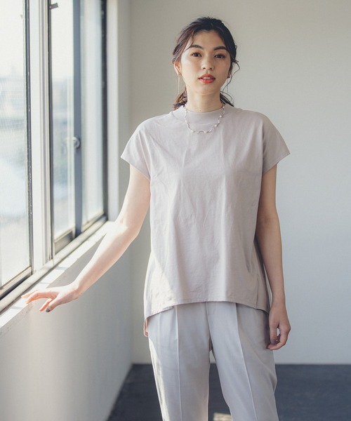 GLOBAL WORK（グローバルワーク）の「リラックス美人ハイネックフレンチ/941553（Tシャツ/カットソー・レディース・ブラック/ホワイト/ベージュ/サックスブルー/カーキ・MEDIUM/LARGE）」の19枚目の写真