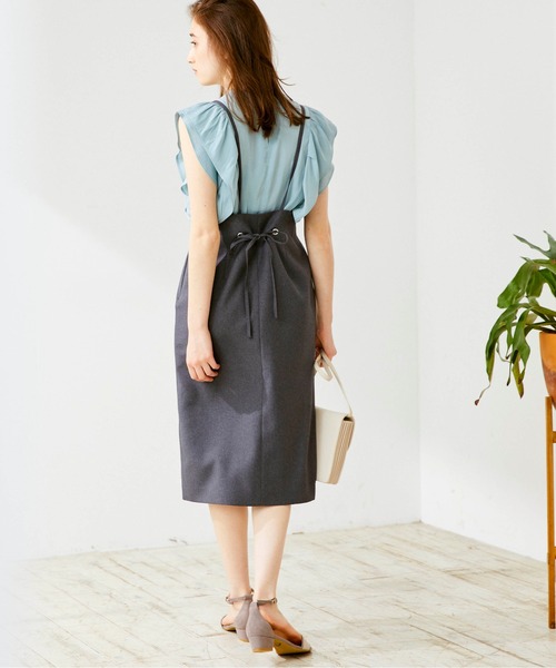 12Twelve Agenda（トゥエルブ　アジェンダ）の「パウダーサテンラッフルスリーブブラウス（シャツ/ブラウス・レディース・チャコールグレー/オフホワイト/オレンジ/ミント・M）」の5枚目の写真
