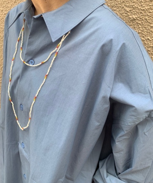 WHIMSIC（ウィムジック）の「【WHIMSIC】ビーズネックレスセットBIGシャツ（シャツ/ブラウス・メンズ・ブルー/ホワイト/ミント・FREE）」の18枚目の写真