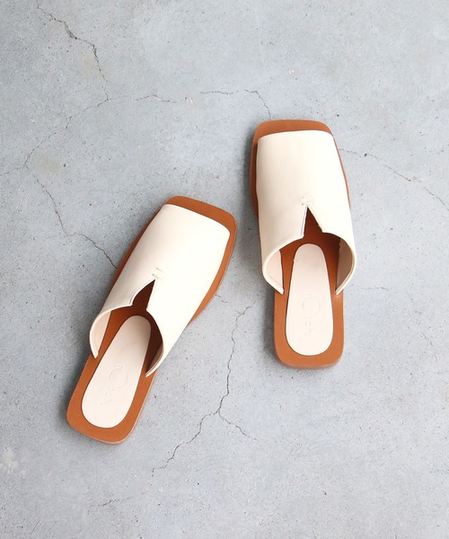 notch.（ノッチ）の「スクエアサンダル（サンダル・レディース・オフホワイト/ブラック・L/M）」の2枚目の写真