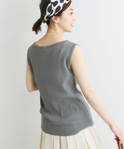 IENA（イエナ）の「スーピマ針抜きリブノースリーブ◆（Tシャツ/カットソー・レディース・ホワイト/チャコールグレー/ネイビー/ダークブルー・FREE）」の17枚目の写真