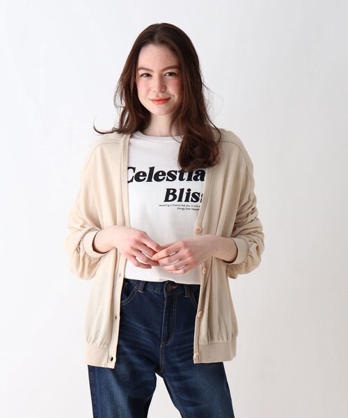 Cutie Blonde（キューティーブロンド）の「◆【S-L】ひんやりカーディガン（カーディガン/ボレロ・レディース・オフホワイト/ブラック/ベージュ/ダークオレンジ・01/02/03）」の3枚目の写真