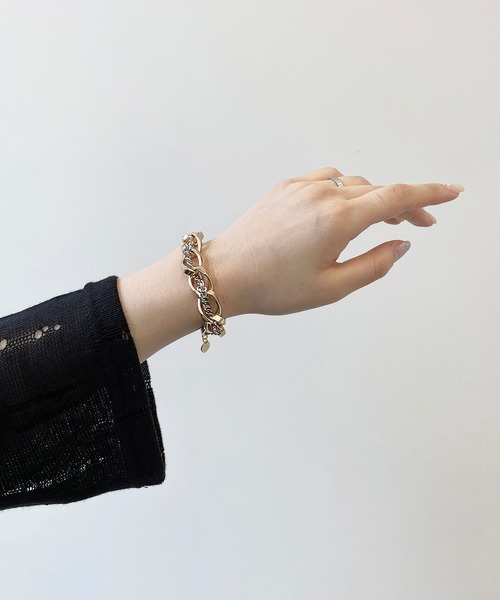 minsobi(ミンソビ)の「ユニセックス デザインチェーンブレスレット ゴールドチェーンブレスレット(ブレスレット・レディース・シルバー/ゴールド・FREE)」の5枚目の写真