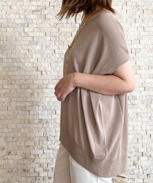 RIVE DROITE（リヴドロワ）の「何度でも選びたくなる　コットンアセテートワイドニット（ニット/セーター・レディース・ベージュ/ネイビー/ブルー/ベージュ系その他・FREE）」の6枚目の写真