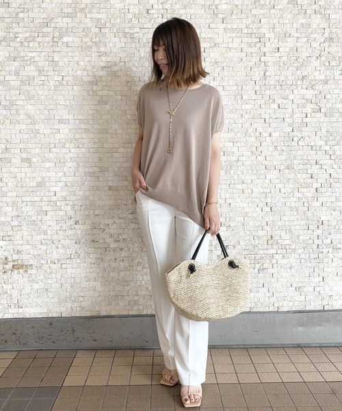 RIVE DROITE（リヴドロワ）の「何度でも選びたくなる　コットンアセテートワイドニット（ニット/セーター・レディース・ベージュ/ネイビー/ブルー/ベージュ系その他・FREE）」の8枚目の写真