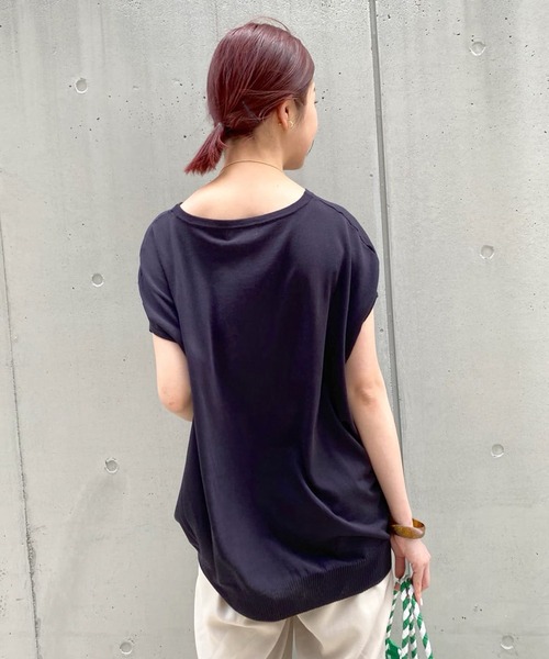 RIVE DROITE（リヴドロワ）の「何度でも選びたくなる　コットンアセテートワイドニット（ニット/セーター・レディース・ベージュ/ネイビー/ブルー/ベージュ系その他・FREE）」の19枚目の写真