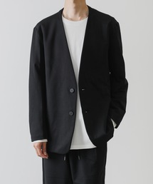 ATTACHMENT | COMPRESSED PONTE JERSEY COLLARLESS BIG CARDIGAN(ノーカラージャケット)