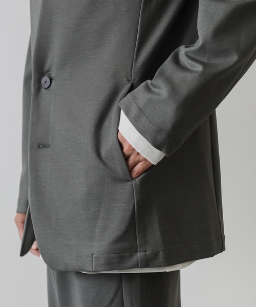 ATTACHMENT(アタッチメント)の「COMPRESSED PONTE JERSEY COLLARLESS BIG CARDIGAN(ノーカラージャケット・メンズ・ブラック/グレー系その他・2/1/3/4)」の17枚目の写真