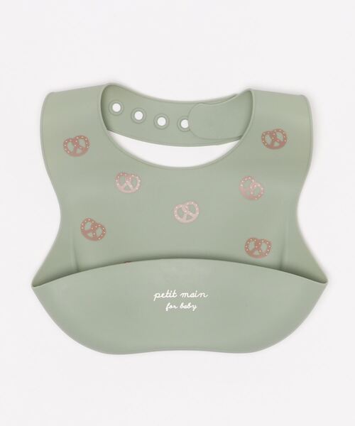 petit main(プティマイン)の「お食事シリコンビブ(スタイ/よだれかけ・キッズ・ライトピンク/ネイビー/ラベンダー/カーキ・FREE)」の2枚目の写真