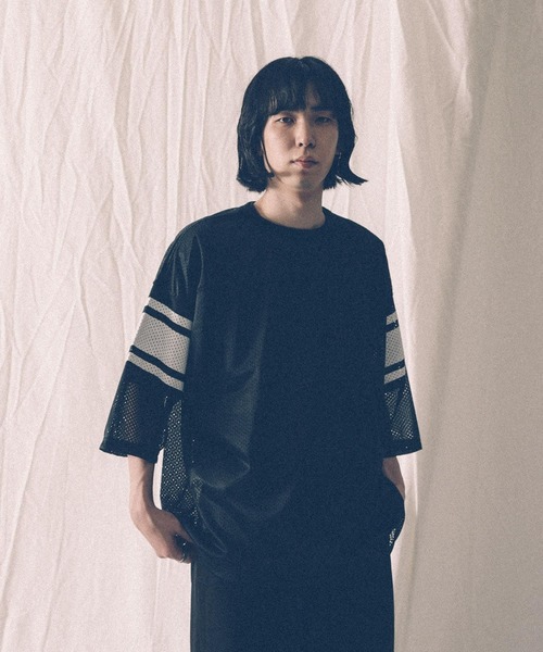 VOTE MAKE NEW CLOTHES（ボートメイクニュークローズ）の「『別注』VOTE MAKE NEW CLOTHES×URiD　BIG MESH TEE（Tシャツ/カットソー・メンズ・ブラック/ネイビー/レッド・FREE）」の2枚目の写真