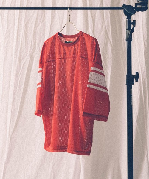 VOTE MAKE NEW CLOTHES（ボートメイクニュークローズ）の「『別注』VOTE MAKE NEW CLOTHES×URiD　BIG MESH TEE（Tシャツ/カットソー・メンズ・ブラック/ネイビー/レッド・FREE）」の6枚目の写真