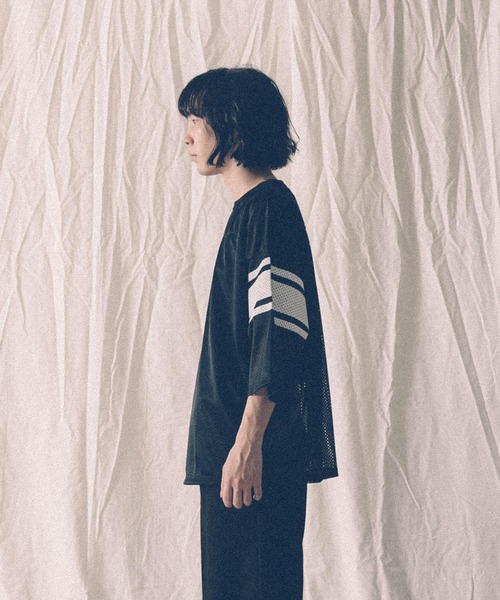 VOTE MAKE NEW CLOTHES（ボートメイクニュークローズ）の「『別注』VOTE MAKE NEW CLOTHES×URiD　BIG MESH TEE（Tシャツ/カットソー・メンズ・ブラック/ネイビー/レッド・FREE）」の7枚目の写真