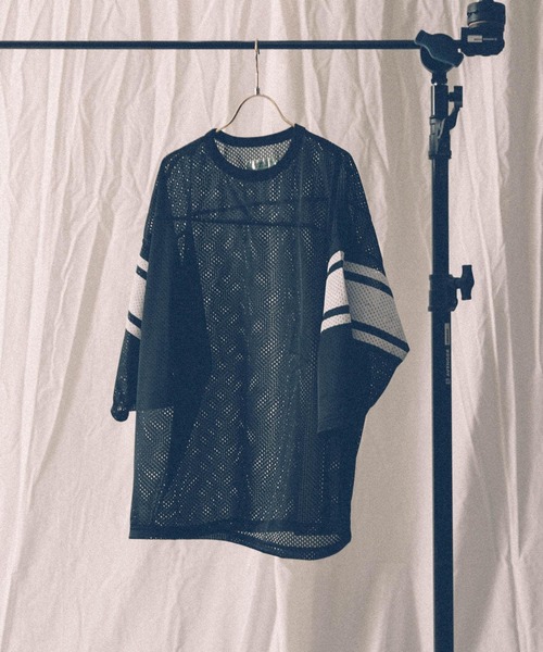 VOTE MAKE NEW CLOTHES（ボートメイクニュークローズ）の「『別注』VOTE MAKE NEW CLOTHES×URiD　BIG MESH TEE（Tシャツ/カットソー・メンズ・ブラック/ネイビー/レッド・FREE）」の9枚目の写真