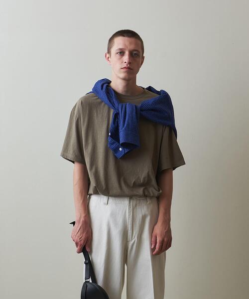 Steven Alan（スティーブンアラン）の「＜Steven Alan＞ SILK/NOIL SHORT SLEEVE TEE-LOOSE/Tシャツ（Tシャツ/カットソー・メンズ・ダークグレー/ベージュ/ホワイト・LARGE/MEDIUM/SMALL/X-LARGE）」の4枚目の写真