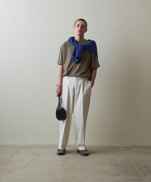 Steven Alan（スティーブンアラン）の「＜Steven Alan＞ SILK/NOIL SHORT SLEEVE TEE-LOOSE/Tシャツ（Tシャツ/カットソー・メンズ・ダークグレー/ベージュ/ホワイト・LARGE/MEDIUM/SMALL/X-LARGE）」の8枚目の写真