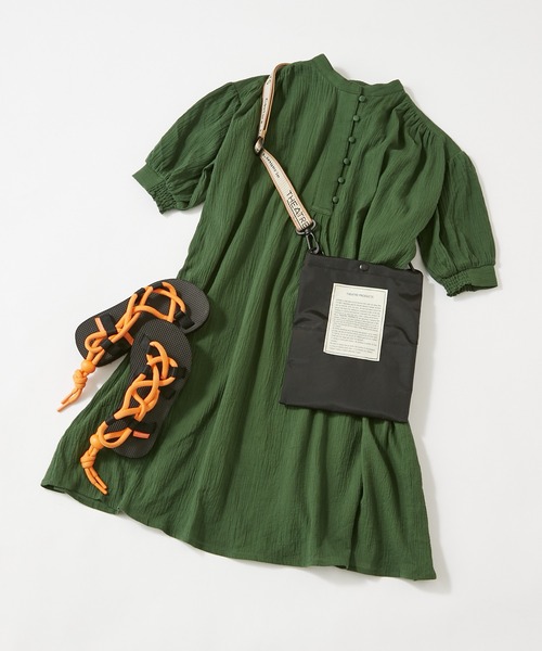 CIAOPANIC TYPY（チャオパニックティピー）の「【ZOZOTOWN限定】【KIDS】バンドカラーギャザーボイルロングワンピース（ワンピース・キッズ・ブラック/イエロー/グリーン・SMALL/MEDIUM/LARGE/X-LARGE/XX-LARGE）」の3枚目の写真