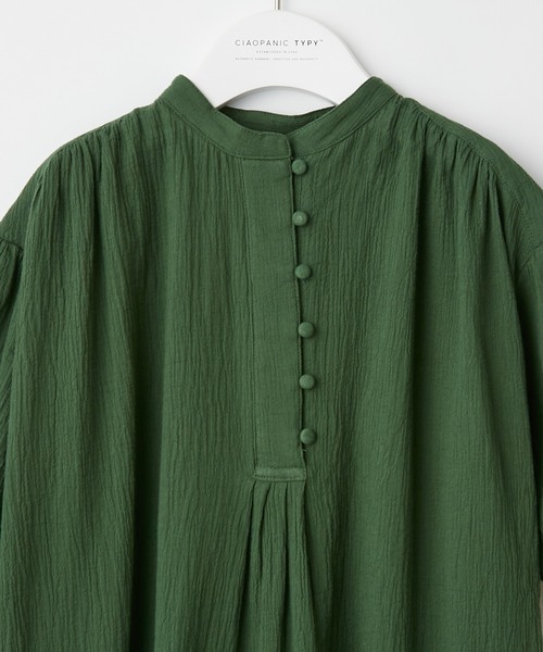 CIAOPANIC TYPY（チャオパニックティピー）の「【ZOZOTOWN限定】【KIDS】バンドカラーギャザーボイルロングワンピース（ワンピース・キッズ・ブラック/イエロー/グリーン・SMALL/MEDIUM/LARGE/X-LARGE/XX-LARGE）」の5枚目の写真