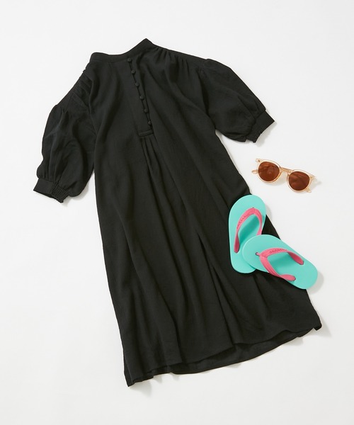 CIAOPANIC TYPY（チャオパニックティピー）の「【ZOZOTOWN限定】【KIDS】バンドカラーギャザーボイルロングワンピース（ワンピース・キッズ・ブラック/イエロー/グリーン・SMALL/MEDIUM/LARGE/X-LARGE/XX-LARGE）」の11枚目の写真