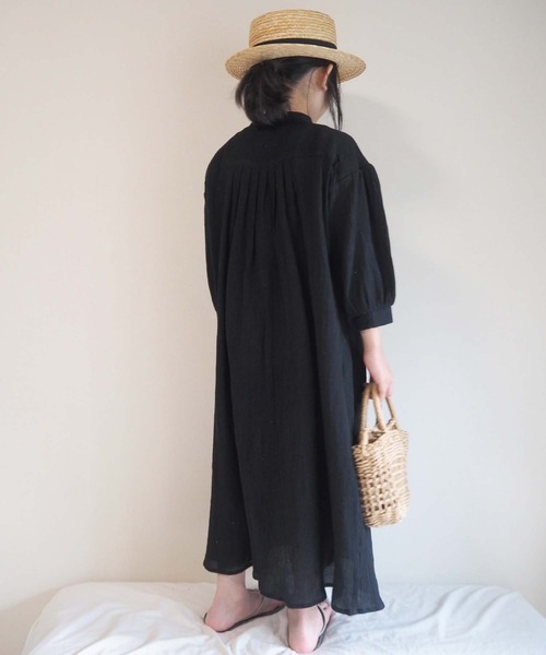 CIAOPANIC TYPY（チャオパニックティピー）の「【ZOZOTOWN限定】【KIDS】バンドカラーギャザーボイルロングワンピース（ワンピース・キッズ・ブラック/イエロー/グリーン・SMALL/MEDIUM/LARGE/X-LARGE/XX-LARGE）」の12枚目の写真