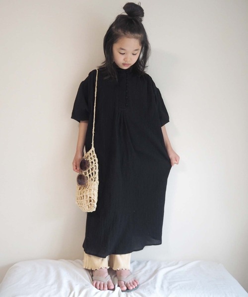 CIAOPANIC TYPY（チャオパニックティピー）の「【ZOZOTOWN限定】【KIDS】バンドカラーギャザーボイルロングワンピース（ワンピース・キッズ・ブラック/イエロー/グリーン・SMALL/MEDIUM/LARGE/X-LARGE/XX-LARGE）」の15枚目の写真