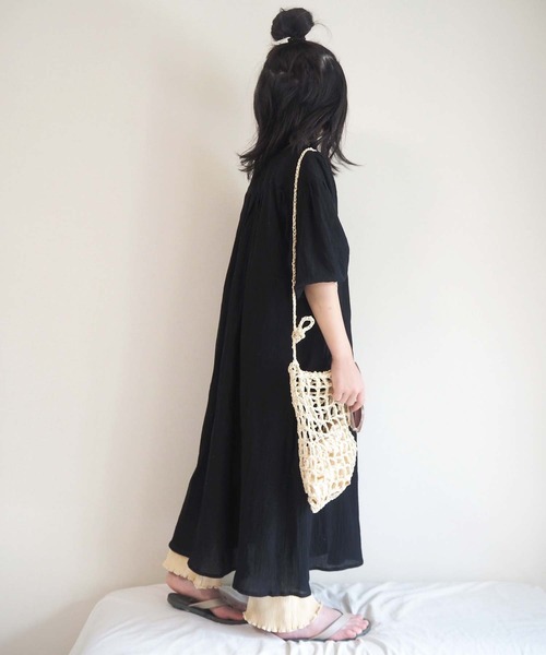 CIAOPANIC TYPY（チャオパニックティピー）の「【ZOZOTOWN限定】【KIDS】バンドカラーギャザーボイルロングワンピース（ワンピース・キッズ・ブラック/イエロー/グリーン・SMALL/MEDIUM/LARGE/X-LARGE/XX-LARGE）」の16枚目の写真