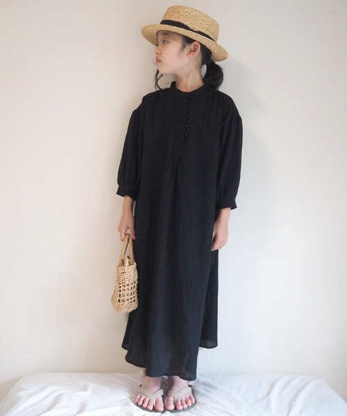 CIAOPANIC TYPY（チャオパニックティピー）の「【ZOZOTOWN限定】【KIDS】バンドカラーギャザーボイルロングワンピース（ワンピース・キッズ・ブラック/イエロー/グリーン・SMALL/MEDIUM/LARGE/X-LARGE/XX-LARGE）」の13枚目の写真
