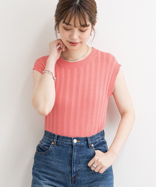 natural couture（ナチュラルクチュール）の「便利なシンプルワイドリブニット（ニット/セーター・レディース・アイボリー/ブラック/ブラウン/グリーン/ピンク・FREE）」の5枚目の写真
